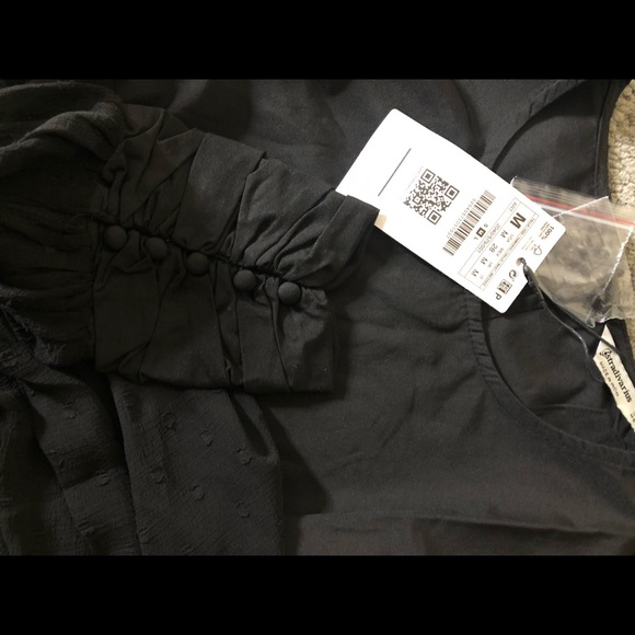 Poplin shirt with dotted mesh sleeves - Picture 5 of 6